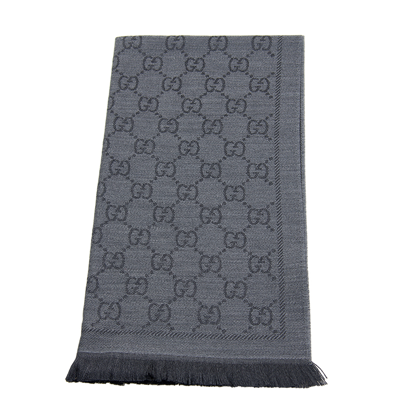 スカーフ GUCCI SCARF (1334833G200 1272) NEW GUCCI SCARFS 133483 3G200 1160 WOOL GREY