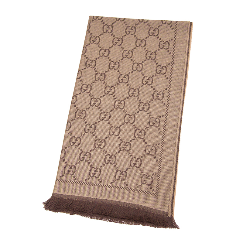 スカーフ GUCCI SCARF (1334833G200 1272) NEW GUCCI SCARF 133483 3G200 1272 WOOL GREY/PINK