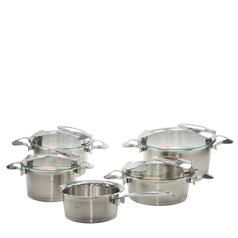 全新fissler 厨具 1612005 solea 五件套锅 不锈钢 银色