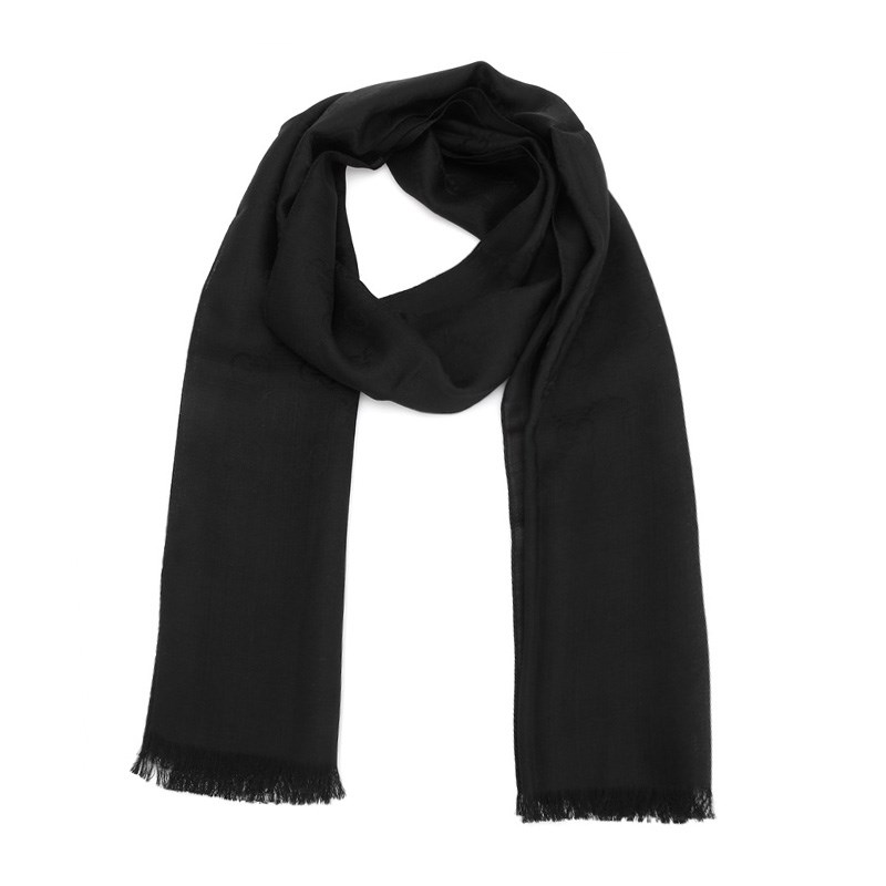 NEW GUCCI SCARFS 165904 3G646 1000 WOOL BLACK