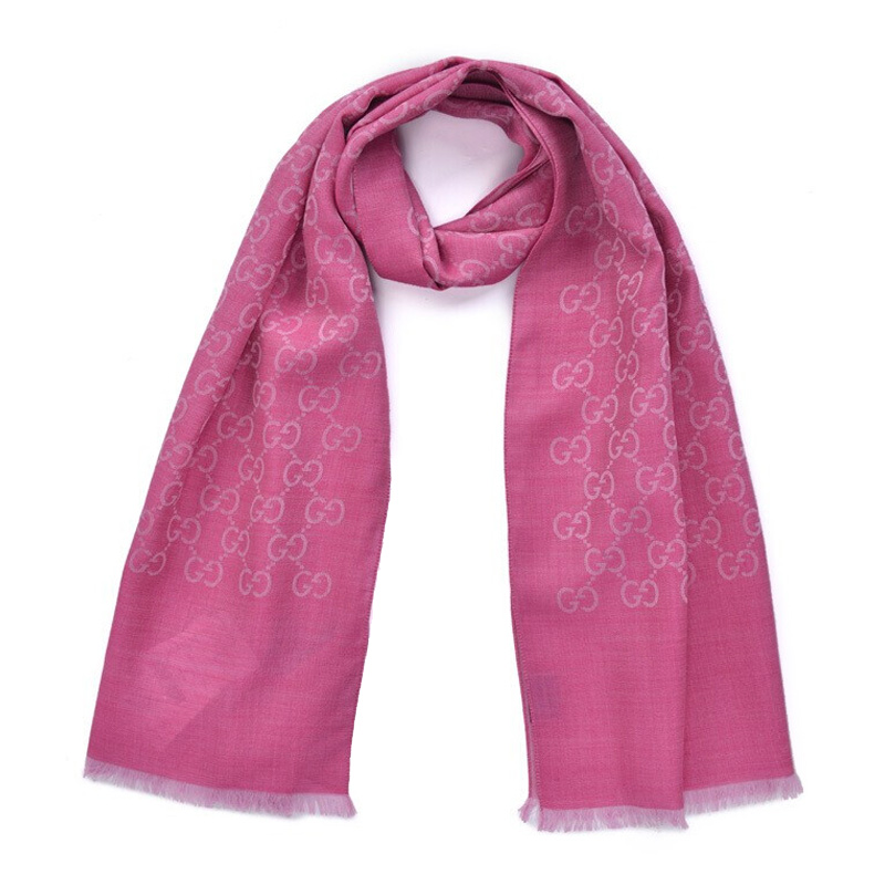 NEW GUCCI SCARFS 165904 3G646 5872 WOOL SILK ROSE JAIPUR Celebrity  standing