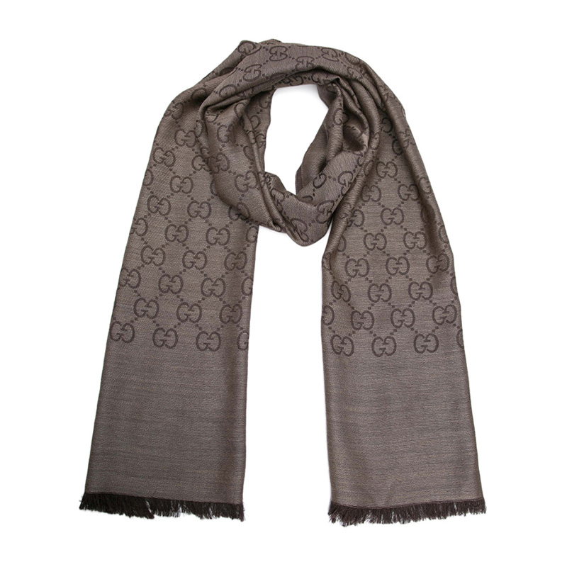 【関税&送料込】Gucci Gg Wool Silk And Cotton Shawl GG jacquard silk wool shawl in white | GUCCI® CA