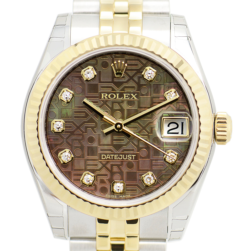 全新rolex 劳力士 女装日志型 黄金及钢 黑色 自动机芯 178273bkmopju