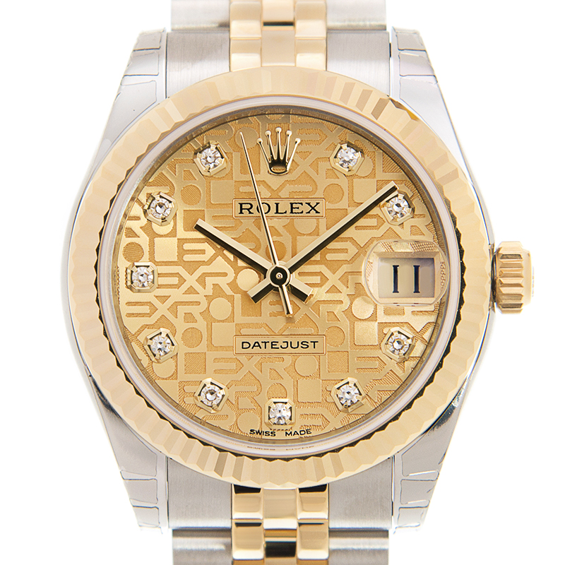 全新rolex 劳力士 女装日志型 黄金及钢 金色 自动机芯 178273jch