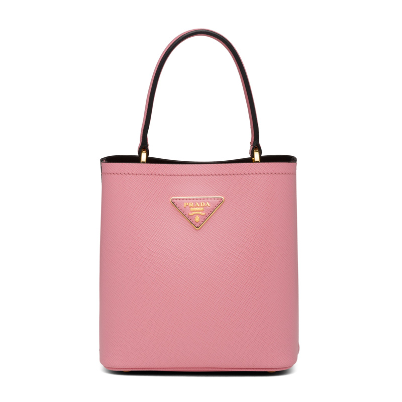 【送料込み】セール★PRADA★1BA217 PRADA プラダ パニエ スモール ホワイト／ブラック サフィアーノ
