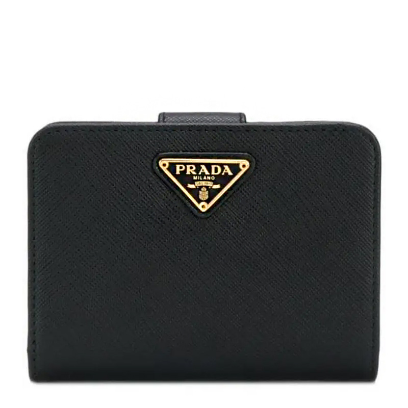 NEW PRADA WALLETS 1ML018 QHH F0002 SHORT BUTTON WALLET