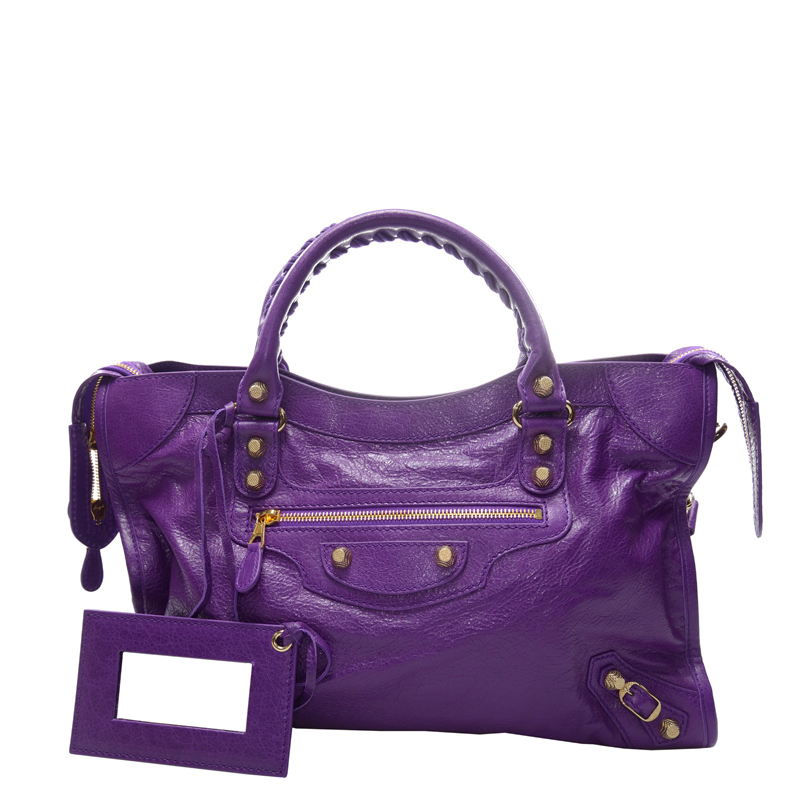 美品　BALENCIAGA Giant City 2way 281770 Bag BALENCIAGA Giant City Hand Bag Leather 2way Pink 281770 Auth