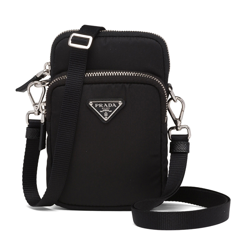 ★PRADA★ 24FW Logo Tesuto Mini Cross Bag 2TT140 2DMI F0002 Prada Triangle Logo Mini Brushed Leather Crossbody Bag
