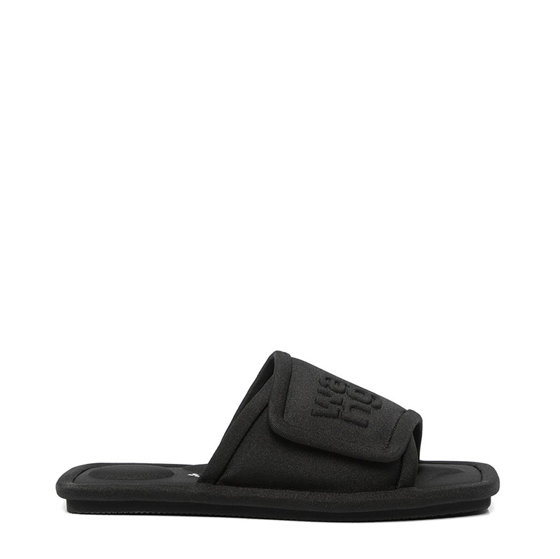 VIP【関税送料無料】希少 ALEXANDER WANG BLACK RUBBER SLIDERS NEW ALEXANDER WANG SLIPPERS 30122S015 001 POLYESTER FIBER