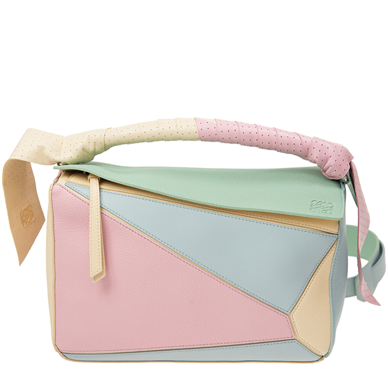全新LOEWE 羅意威手袋PUZZLE BAG 322.12.CS20 9990 牛皮粉彩色