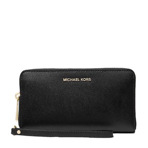 Women's Wallet Michael Kors 34f9gj6f2l Black Jet Set Leather Black for sale  online | eBay