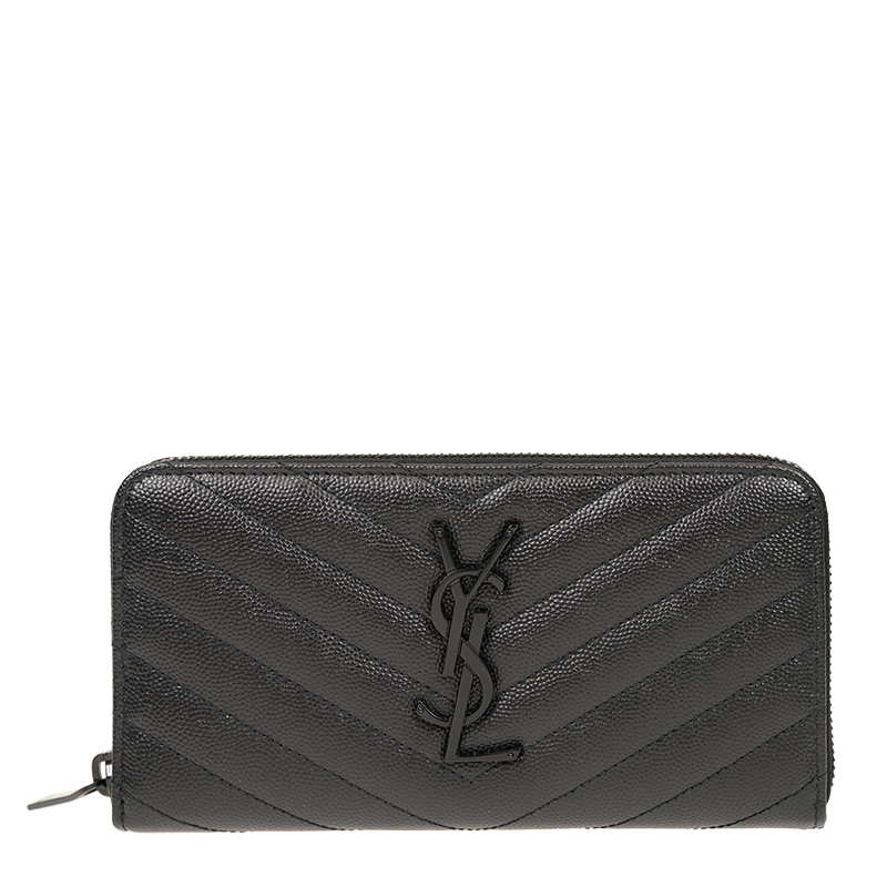 SAINT LAURENT PARIS｜LONG WALLETS (372264 AAA44 1000) NEW YSL SAINT LAURENT WALLETS 372264 BOW01 1000 LONG BUTTON