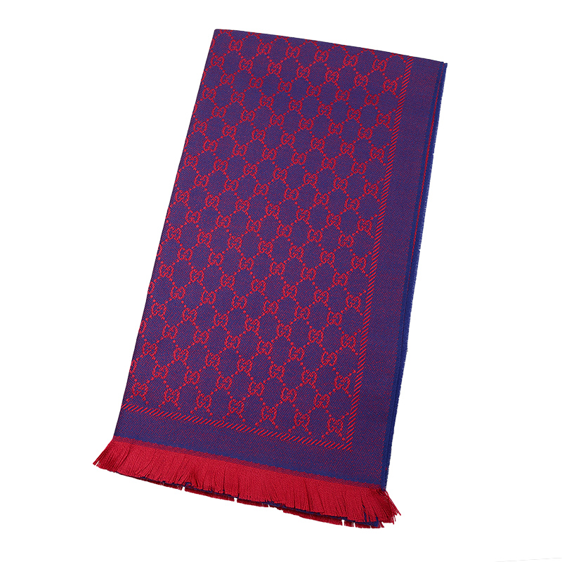 NEW GUCCI SCARFS 411115 3G200 5174 WOOL RED/BLUE