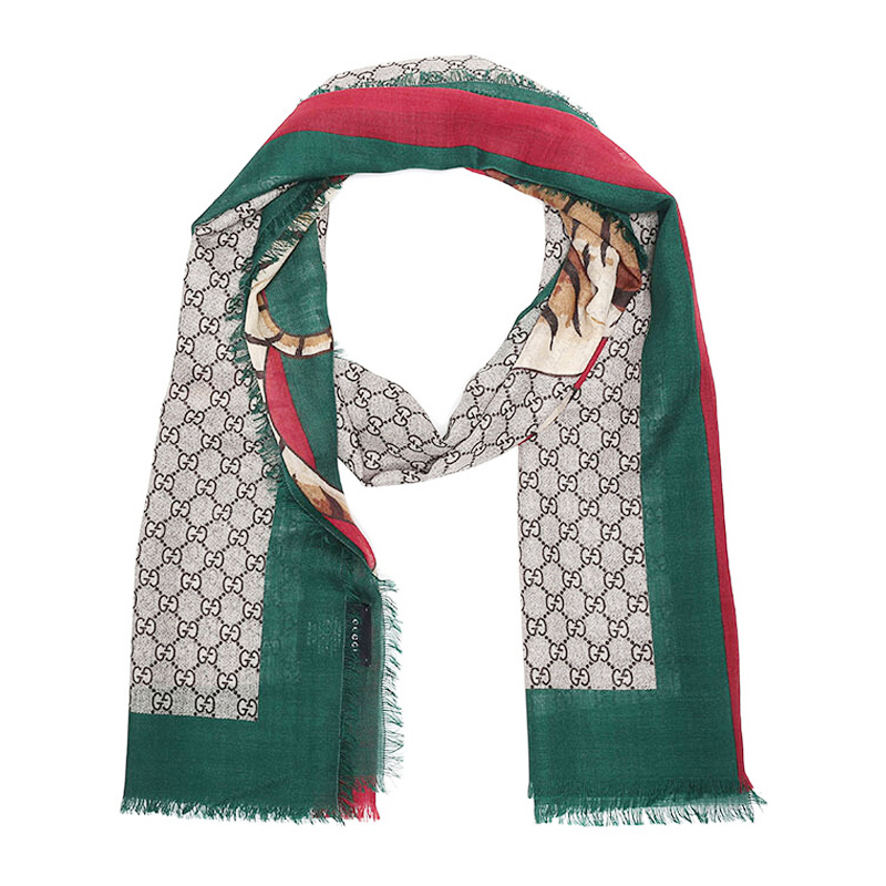 NEW GUCCI SCARFS 495511 4G200 3174 SILK GREEN