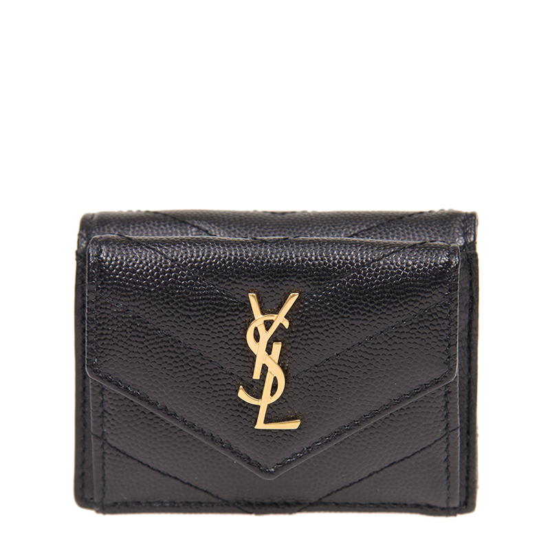 小物 SAINT LAURENT 505118-BOWA1-1000 NEW YSL SAINT LAURENT WALLETS 505118 BOWA1 1000 SHORT BUTTON