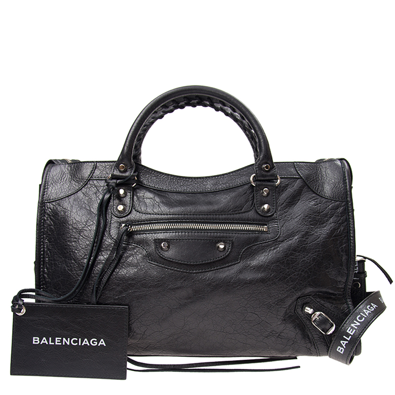 1回着用　超美品 balenciaga NEW BALENCIAGA HANDBAG 505550 DB5XN 1060 LAMBSKIN BLACK