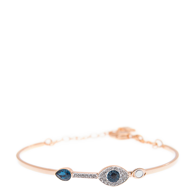 NEW SWAROVSKI SYMBOLIC EVIL EYE BRACELET 5171991 METAL PINK GOLD  Celebrity standing