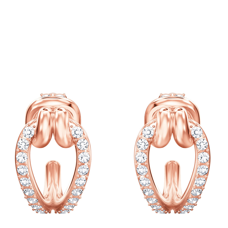 NEW SWAROVSKI LIFELONG EARRING 5392920 ROSE GOLD PLATED PINK GOLD