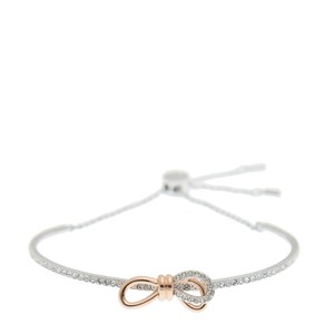 スワロフスキー　ブレスレット　5447079　Lifelong Bow　バングル Lifelong Bow bangle, Bow, White, Mixed metal finish | Swarovski