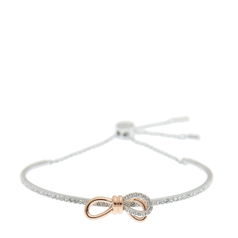スワロフスキー　ブレスレット　5447079　Lifelong Bow　バングル Lifelong Bow bangle, Bow, White, Mixed metal finish | Swarovski