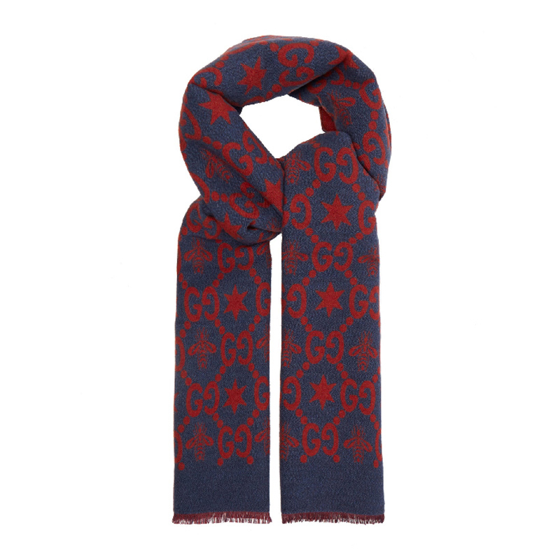 NEW GUCCI SCARFS 548753 4G636 4274 WOOL SILK RED