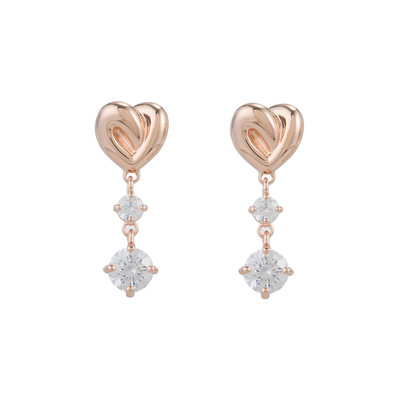 Swarovski Lifelong Heart drop earrings Heart, Rose gold plated 5517942 NWT