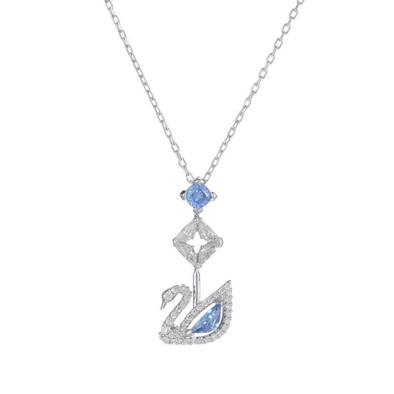 全新SWAROVSKI 施華洛世奇DAZZLING SWAN 頸鏈5530625 藍色鍍金