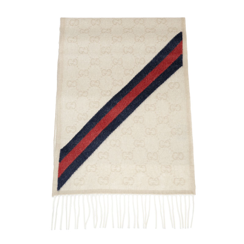 NEW GUCCI SCARFS 570603 3GB18 9568 LAMBSKIN MILKY WHITE