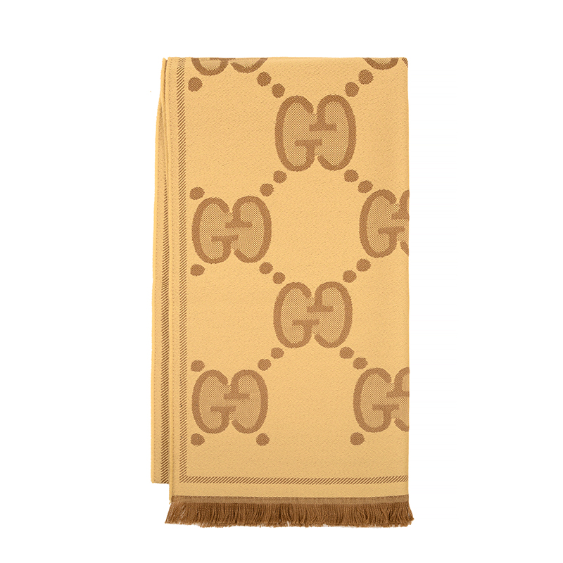 NEW GUCCI SCARFS 581537 3G200 9764 WOOL BROWN