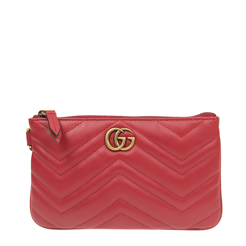 Pink Gucci Marmont Wrist Wallet Gucci GG Marmont Matelasse Key