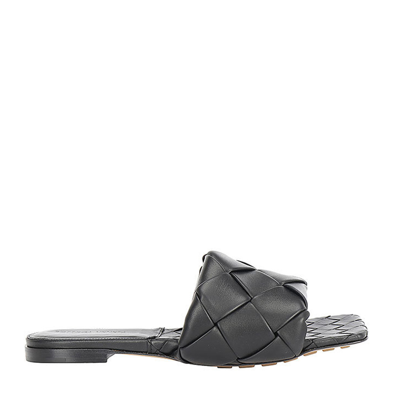 NEW BOTTEGA VENETA SLIPPERS 608853 VBSS0 1000 LEATHER BLACK