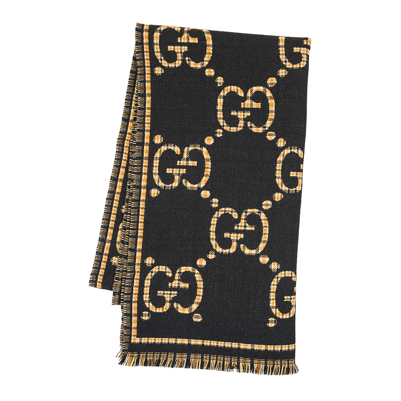 NEW GUCCI SCARFS 660025 4G386 1079 WOOL BLACK