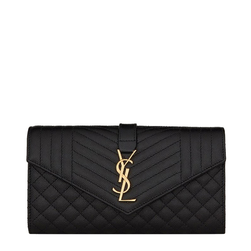 Saint Laurent] Monogram Half Wallet 403943 BOW01 1000 送料込 SAINT LAURENT》 403943 BOW01 1000 Matlase Half Wallet (Saint
