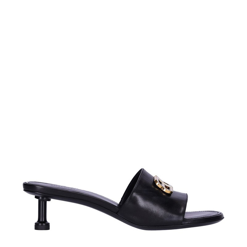 NEW BALENCIAGA SLIPPERS 722309 WBCW1 1080 CALFSKIN BLACK 35YARD