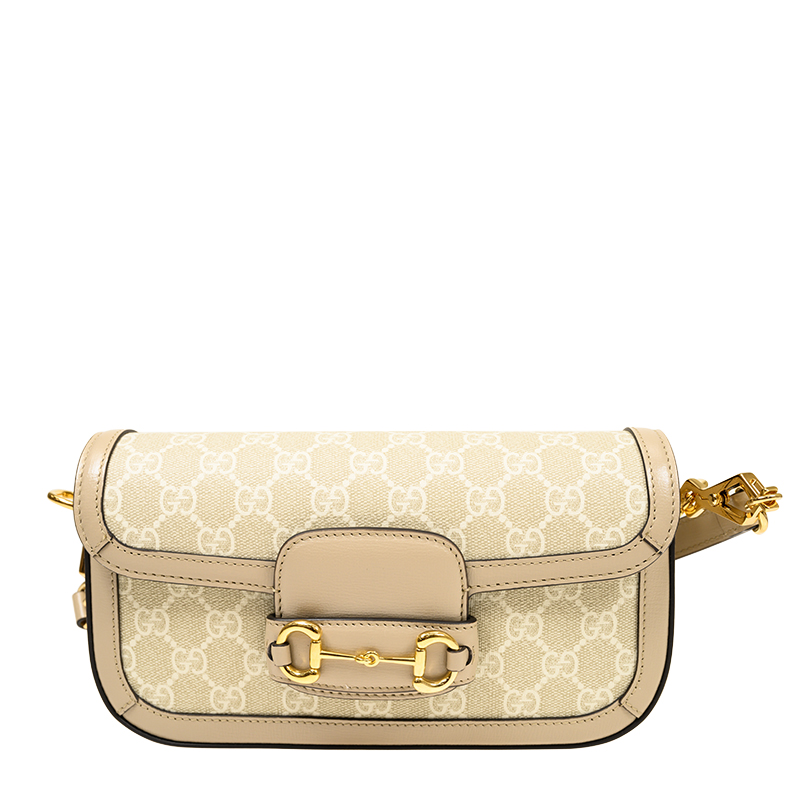 グッチ ショルダーバッグ 735178 FABLN 9897 ベージュ+ホワイト NEW GUCCI BAGS GUCCI 1955馬銜扣 735178 FABLN 9897 SHOULDER
