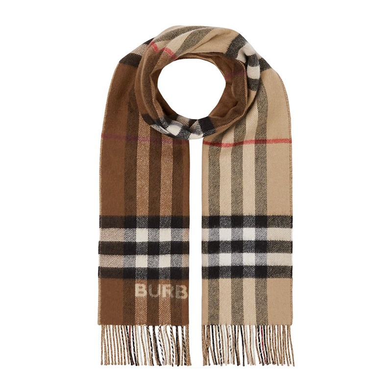 スカーフ BURBERRY Woman Scarf Brown 8045329 NEW BURBERRY SCARFS 8045329 CASHMERE BROWN