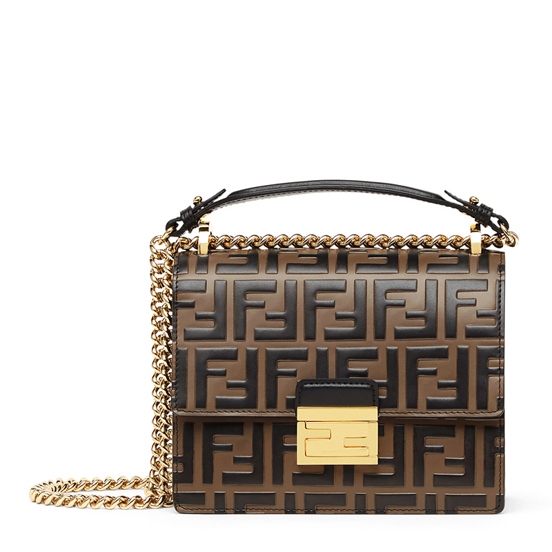 FENDI　手袋 Peekaboo ISeeU中号手袋-黑色皮革手袋-男士手袋-FENDI芬迪中国官网