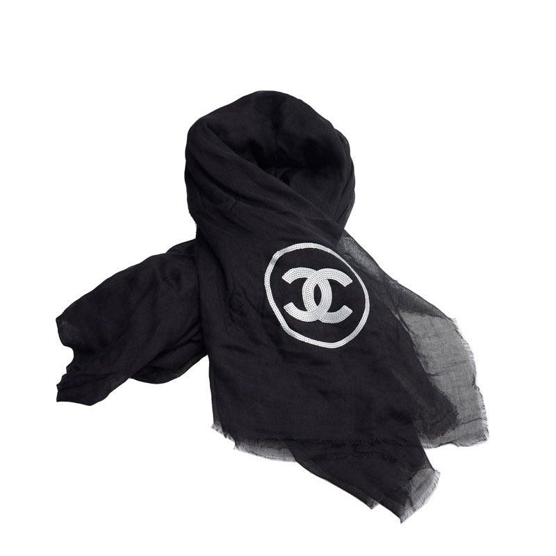 全新chanel 香奈儿 颈巾 a51868 羊毛 黑色