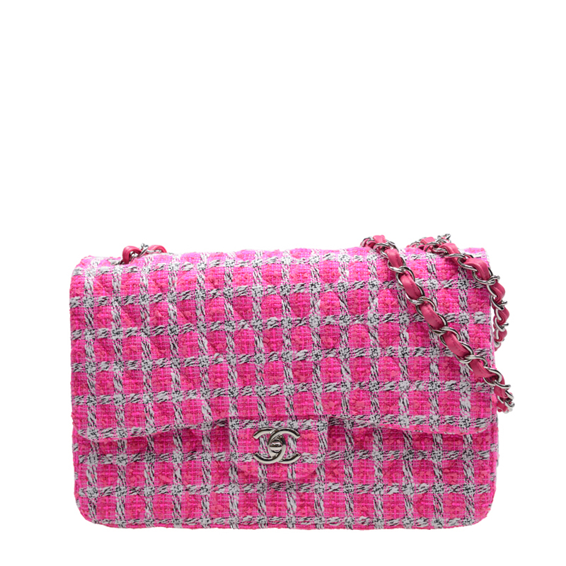 NEW CHANEL BAGS A58600 TWEED PINK SS CON CLOTH PINK