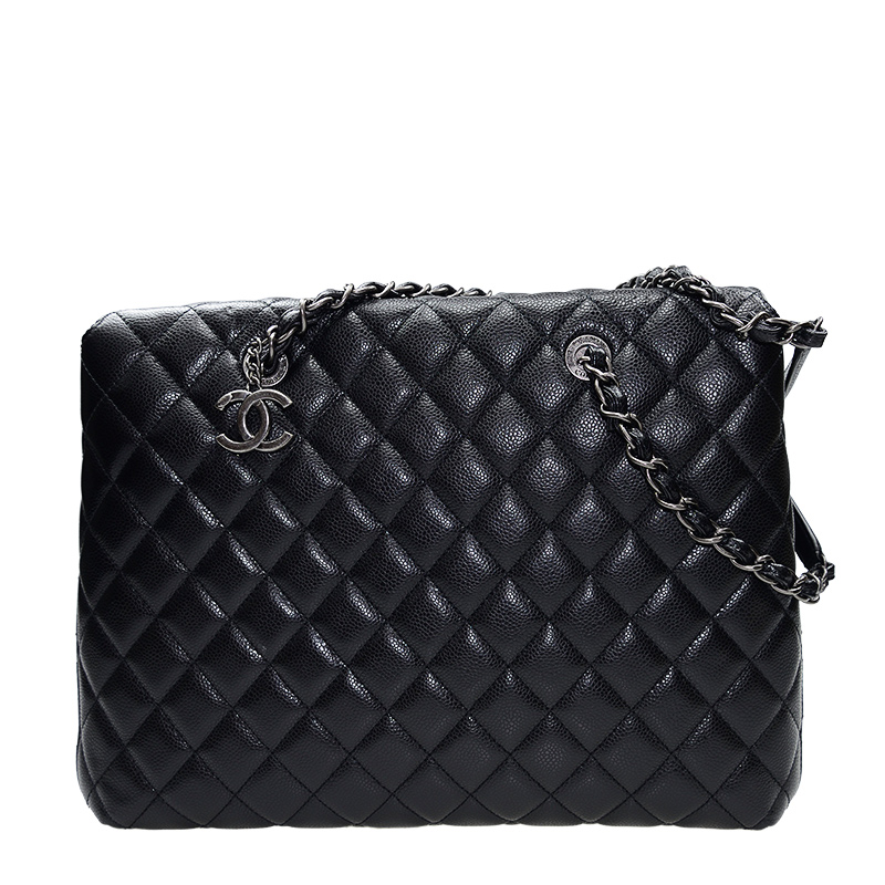 全新CHANEL 香奈兒手袋A93925 銀扣斜挎包