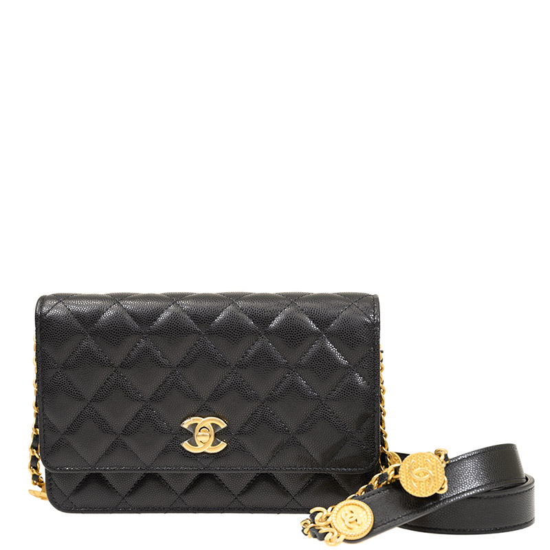 【新品】CHANEL 手袋 Chanel 25中号手袋, 亮面折纹小牛皮、金色与钌色金属, 黑— 精品