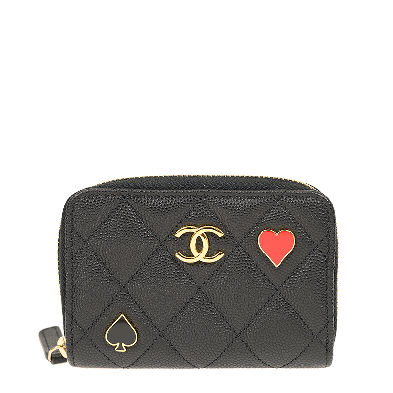 小物 CHANEL Zipped Coin Purse AP3082 Black Classic zipped coin purse - Grained calfskin & silver-tone