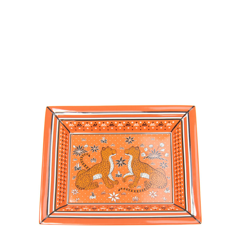 NEW HERMES ASHTRAY 21X17 CM CERAMIC ORANGE