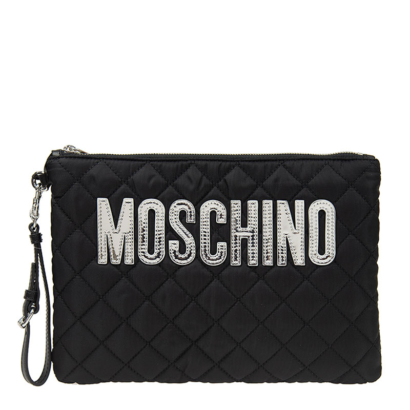 Moschino black clutch bag outlet