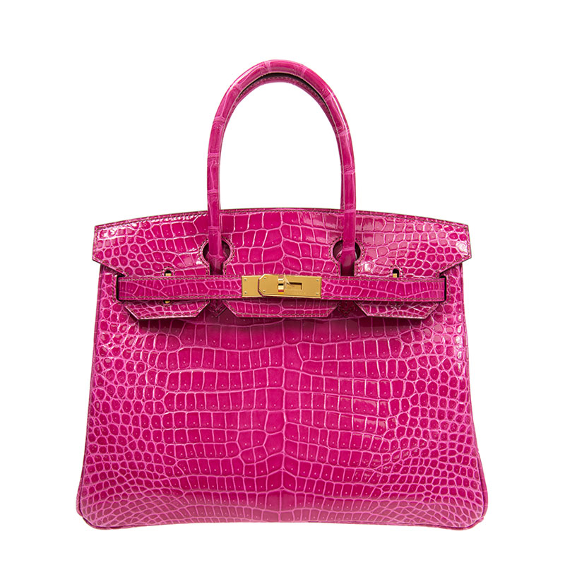 NEW HERMES HANDBAGS BIRKIN 30 5J HANDBAG FUCHSIA Celebrity standing