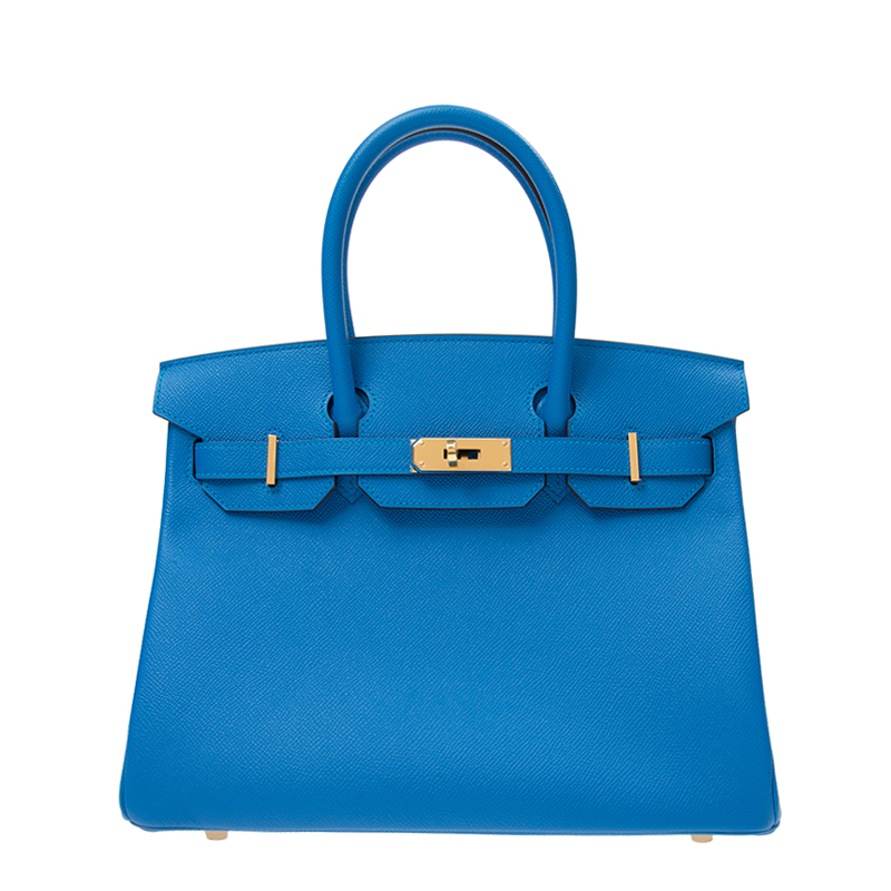 NEW HERMES HANDBAGS BIRKIN 30 B3 HANDBAG BLEU ZANZIBAR
