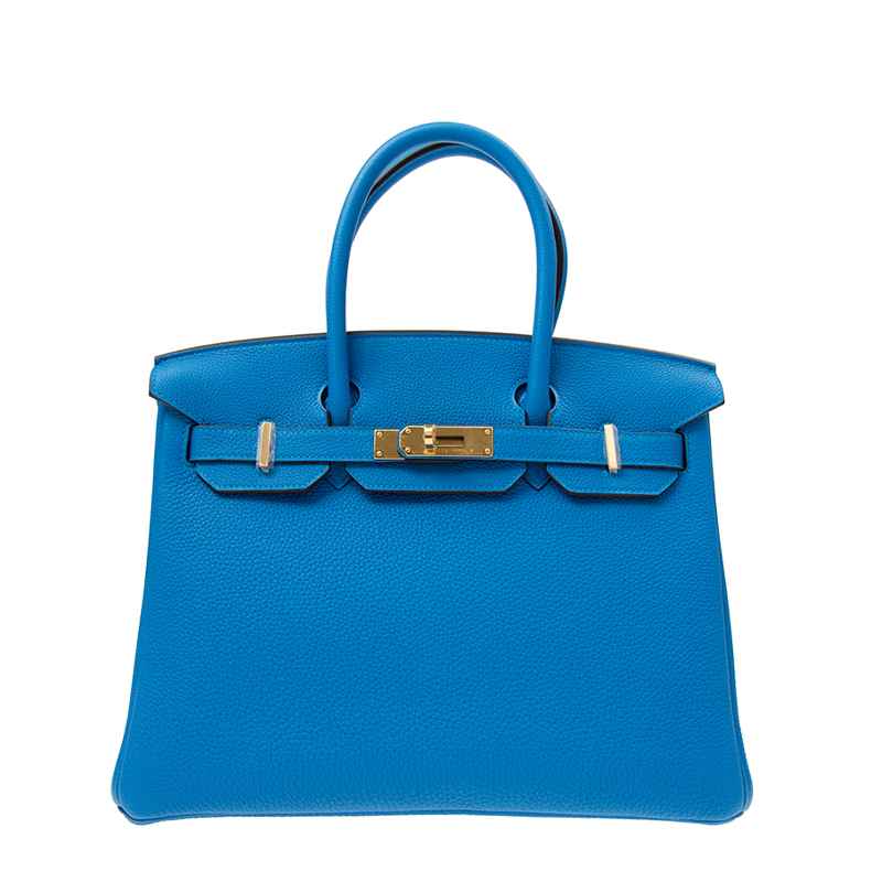NEW HERMES HANDBAGS BIRKIN 30 B3 HANDBAG BLEU ZANZIBAR