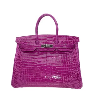 紫月夜　エルメス　手袋 BIRKIN 25 CM ANEMONE CHEVRE MYSORE LEATHER WITH GOLD HARDWARE