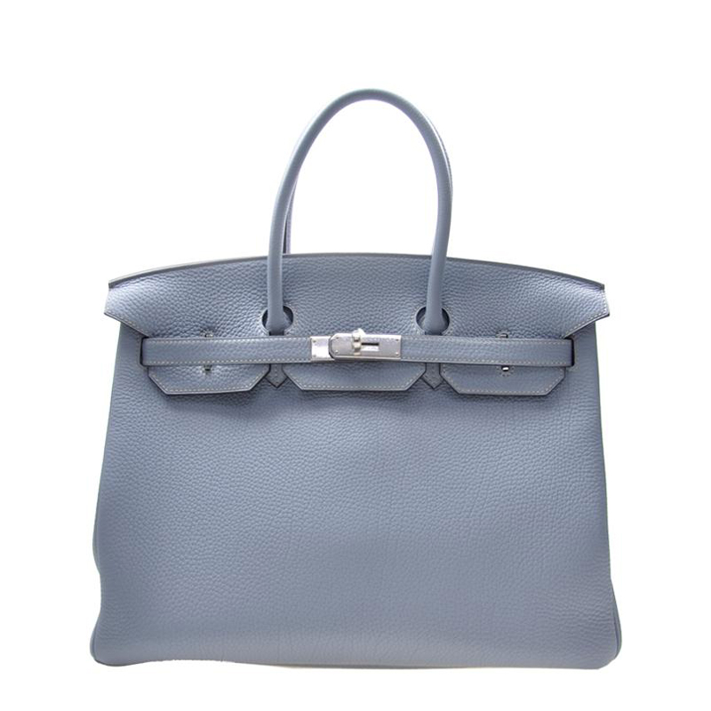 NEW HERMES HANDBAGS BIRKIN 35 J7 HANDBAG BLEU LIN