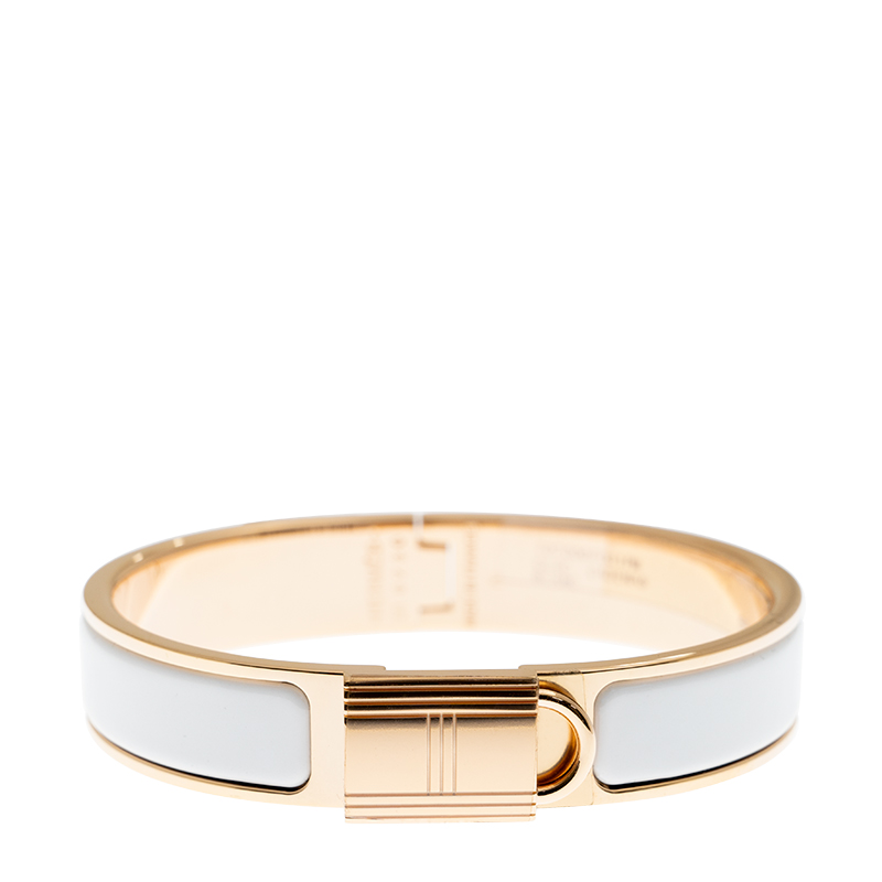 NEW HERMES BRACELET CADENAS 31 PG SMALL (BLANC) METAL BLANC Celebrity  standing